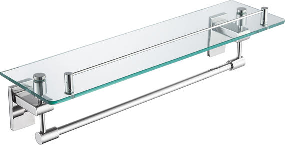 Glass shelf &Stainless steel towel rack(chrome)RAL011