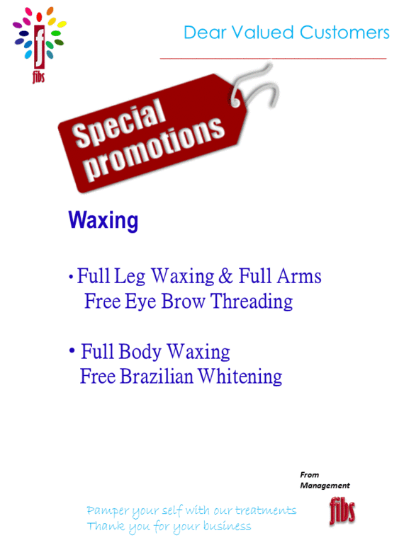 Waxing Promotion