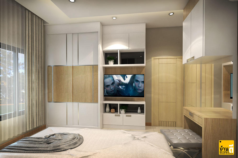 งานออกแบบและตกแต่งภายในห้องนอน บ้านคุณฤทัย พิมพันธ์
