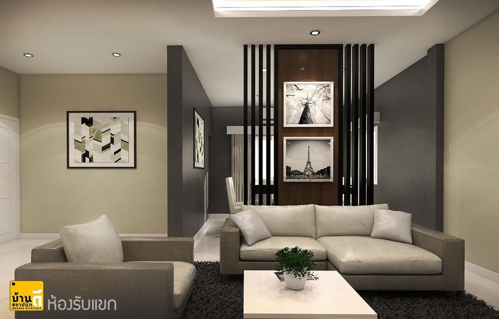 งานออกแบบและตกแต่งภายในห้องรับแขก บ้านคุณลัดดาวัลย์  ขันถม