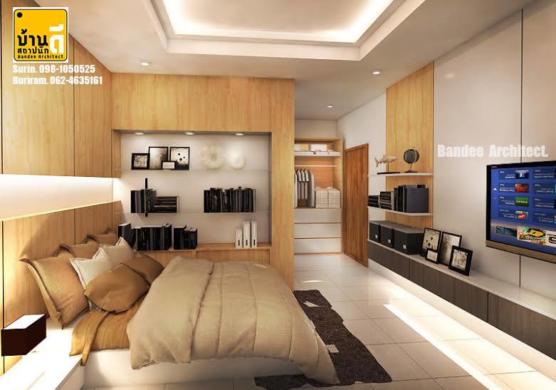 งานออกแบบและตกแต่งภายใน ห้องนอน บ้านนายแพทย์เก่ง  สืบนุการณ์