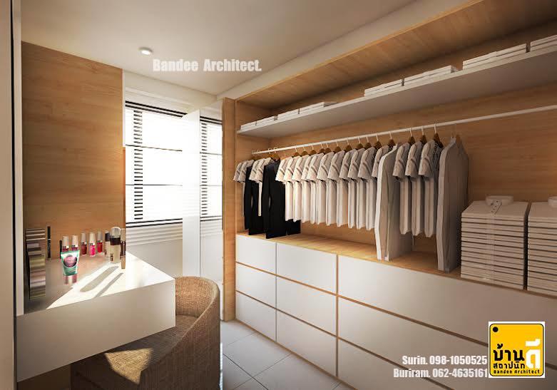 งานออกแบบและตกแต่งภายในห้องเสื้อผ้า บ้านนายแพทย์เก่ง  สืบนุการณ์