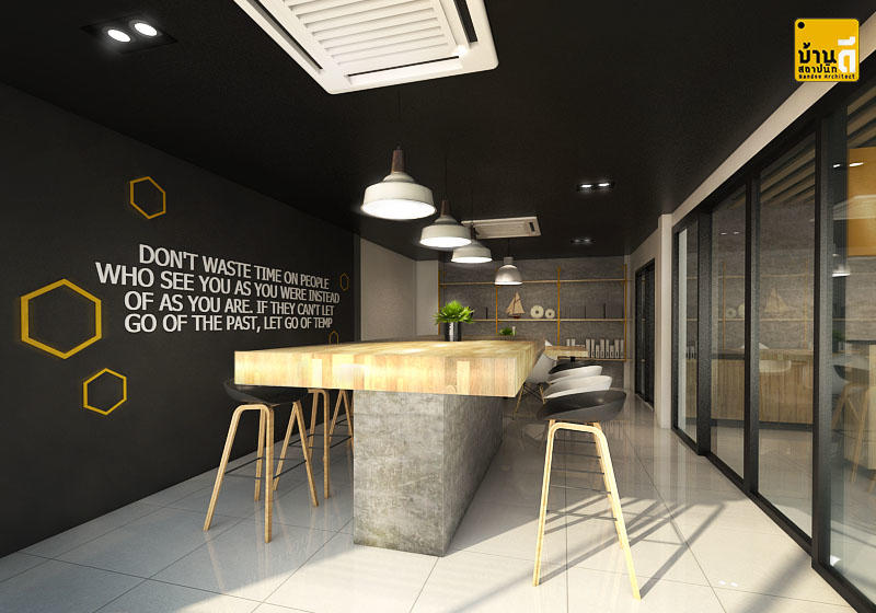 งานออกแบบและตกแต่งภายในเคาน์เตอร์บาร์ โรงแรม Seven Bee Boutique Hotel