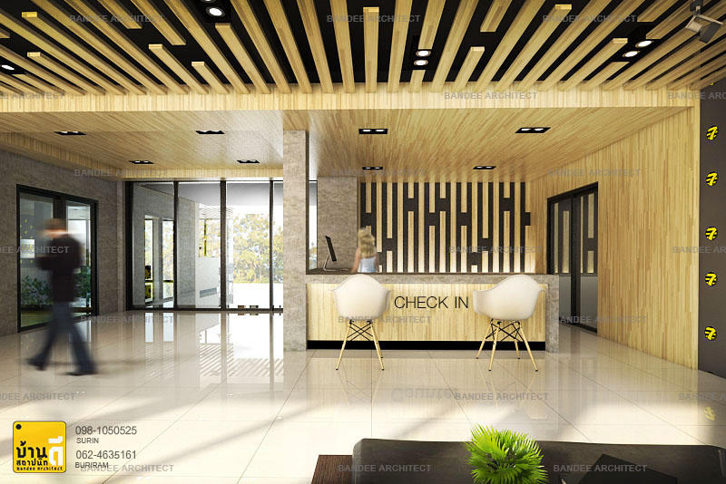 งานออกแบบและตกแต่งภายใน Lobby โรงแรม Seven Bee Boutique Hotel