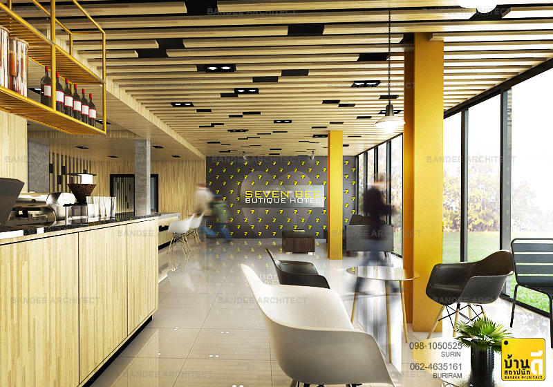 งานออกแบบและตกแต่งภายใน Lobby โรงแรม Seven Bee Boutique Hotel