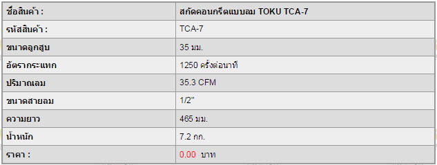 สกัดคอนกรีตแบบลม TOKU TCA-7