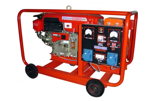 เครื่องกำเนิดไฟฟ้าระบบเชื่อม แบบดีเซล BERGIN 10KVA 4 MM.