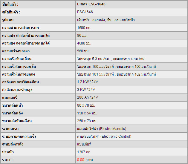 รถยกสูง ERMY ESG-1646