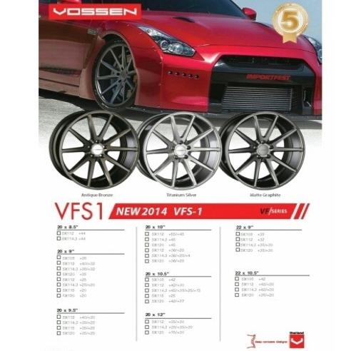 ล้อแม็กซ์ Vossen "รุ่น VFS1" และ "รุ่น VFS2"