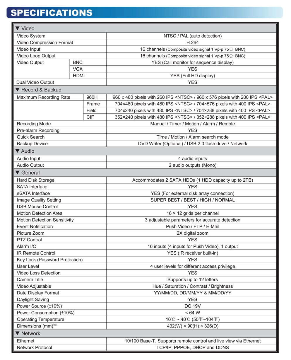 เครื่องบันทึกภาพกล้องวงจรปิด รุ่น AVC708H