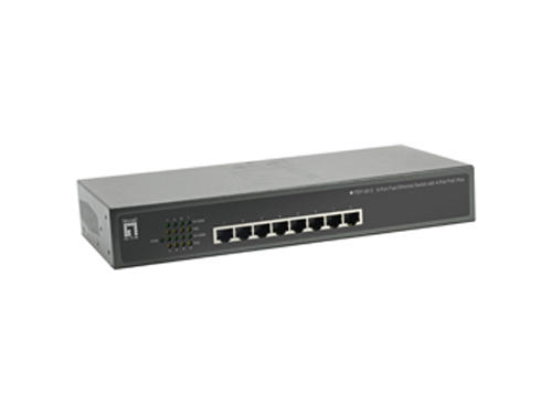 8-Port Fast Ethernet PoE Switch, 4 x RJ45, 4 x RJ45 PoE+, 61.6W รุ่น FEP-0812