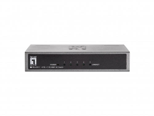 5-Port Fast Ethernet Switch, 1 x SC Multi-Mode Fiber, 2km รุ่น FEU-0511