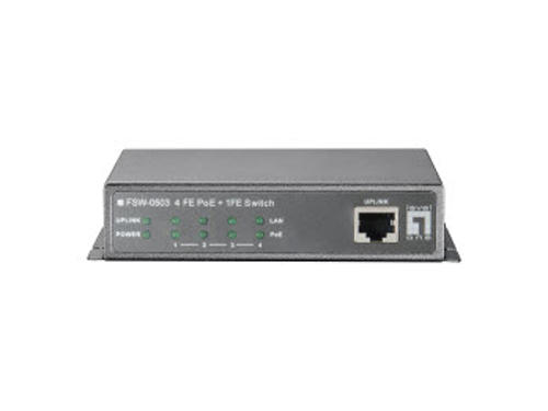 5-Port Fast Ethernet PoE Switch, 802.3af PoE, 4 PoE Outputs, 61.6W รุ่น FSW-0503 (power adapter included)/FSW-0503Z (excl. power adapter)