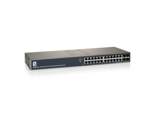 24-Port Web Smart Gigabit PoE Switch, 802.3at PoE+, 24 PoE Outputs, 4 x SFP/RJ45 Combo, 185W รุ่น GEP-2450