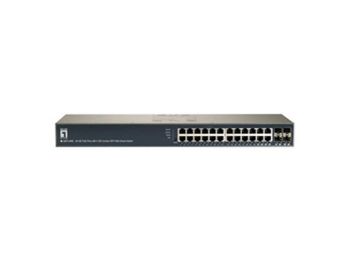 24-Port Web Smart Gigabit PoE Switch, 802.3at PoE+, 24 PoE Outputs, 4 x SFP/RJ45 Combo, 185W รุ่น GEP-2450