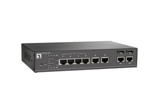 8-Port Industrial L2 Managed Fast Ethernet PoE Switch, 802.3af PoE, 4 PoE Outputs, 2 x SFP/RJ45 Combo Gigabit, -40°C to 75°C รุ่น IES-0881