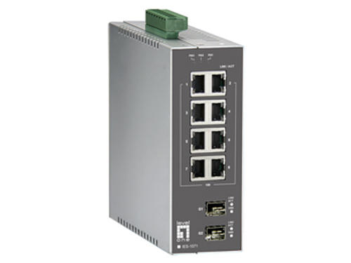 10-Port Industrial L2 Managed Fast Ethernet Switch, DIN-Rail, 2 x SFP Gigabit รุ่น IES-1071