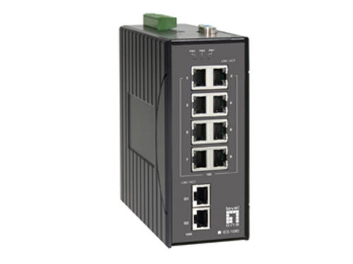 10-Port Industrial L2 Managed Fast Ethernet Switch, DIN-Rail, 2 x RJ45 Gigabit รุ่น IES-1080