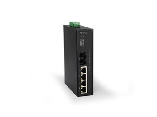 5-Port Industrial Fast Ethernet Switch, 1 x ST Multi-Mode Fiber, 2km รุ่น IFS-0504