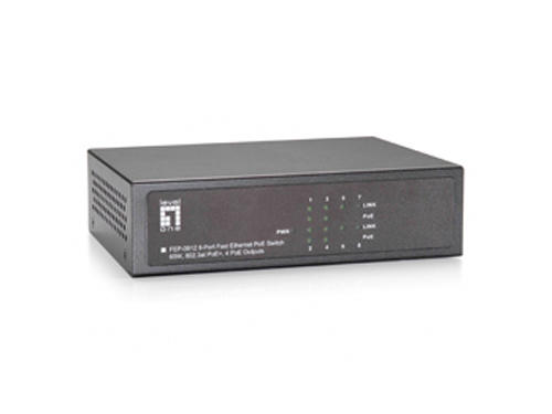 5-Port Fast Ethernet PoE Switch, 65W, 802.3at PoE+, 4 PoE Outputs รุ่น FEP-0511