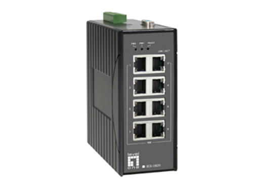 8-Port Industrial Fast Ethernet Switch, DIN-Rail, -40°C to 75°C รุ่น IES-0820