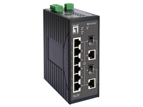 8-Port Industrial Gigabit Ethernet Switch, DIN-Rail, 2 x SFP/RJ45 Combo รุ่น IES-0823