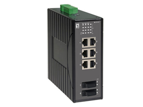 8-Port Industrial Fast Ethernet Switch, DIN-Rail, 2 x SC Multi-Mode Fiber, -40°C to 75°C รุ่น IES-0831