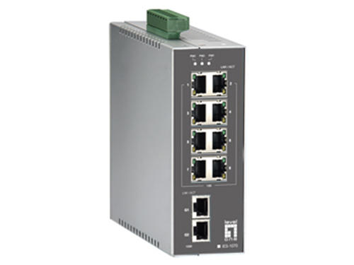 10-Port Industrial L2 Managed Fast Ethernet Switch, DIN-Rail, 2 x RJ45 Gigabit รุ่น IES-1070