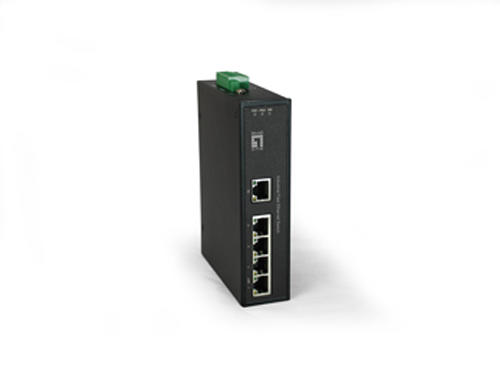 5-Port Industrial Fast Ethernet PoE Switch, 4 PoE Outputs, 802.3at PoE+, 126W รุ่น IFP-0501