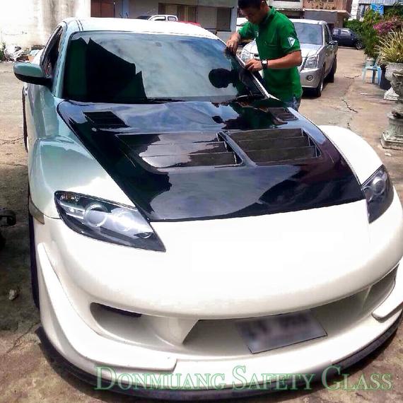 ผลงานติดตั้งกระจกบังลมหน้า Mazda RX 8