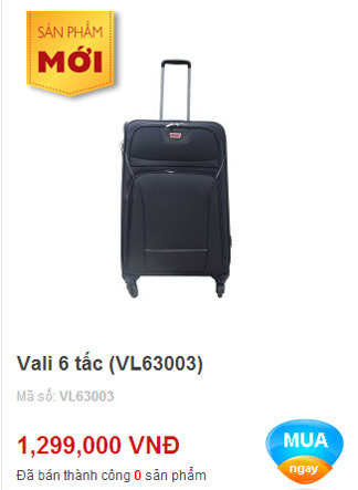 Vali Kéo 6 Tấc VL