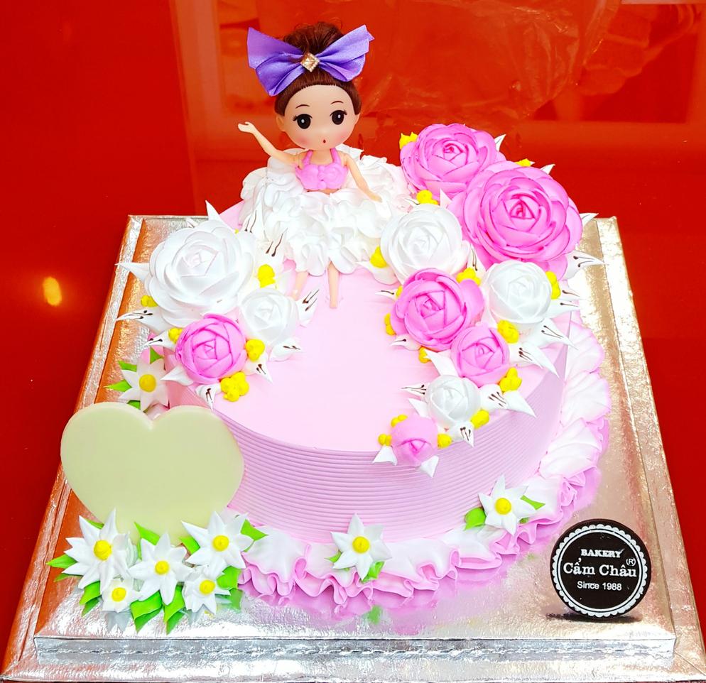 Bánh kem sinh nhật búp bê barbie TR185036